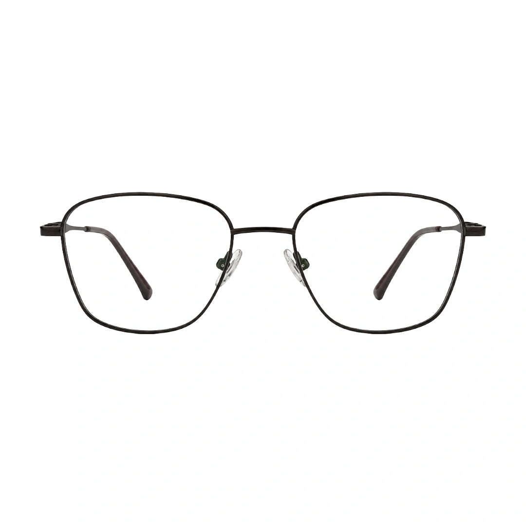 OS PrismX 75105 square full-rim metal eyeglasses in brown, front view