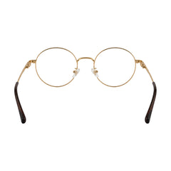 OS PrismX 75110 classic full-rim round optical frame in brown and gold, rear view