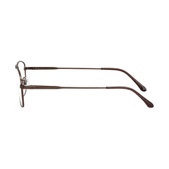 OS PrismX 75111 double bridge square metal eyeglasses in brown, side profile view