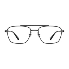 OS PrismX 75111 double bridge square metal eyeglasses in gunmetal, front view