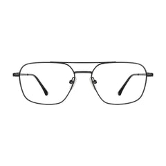 OS PrismX 75115 lightweight metal prescription eyeglasses in gunmetal, front view