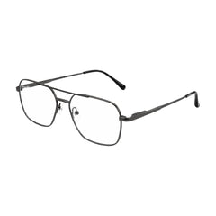 OS PrismX 75115 lightweight metal prescription eyeglasses in gunmetal, three-quarter angled view