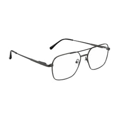 OS PrismX 75115 lightweight metal prescription eyeglasses in gunmetal, angled view