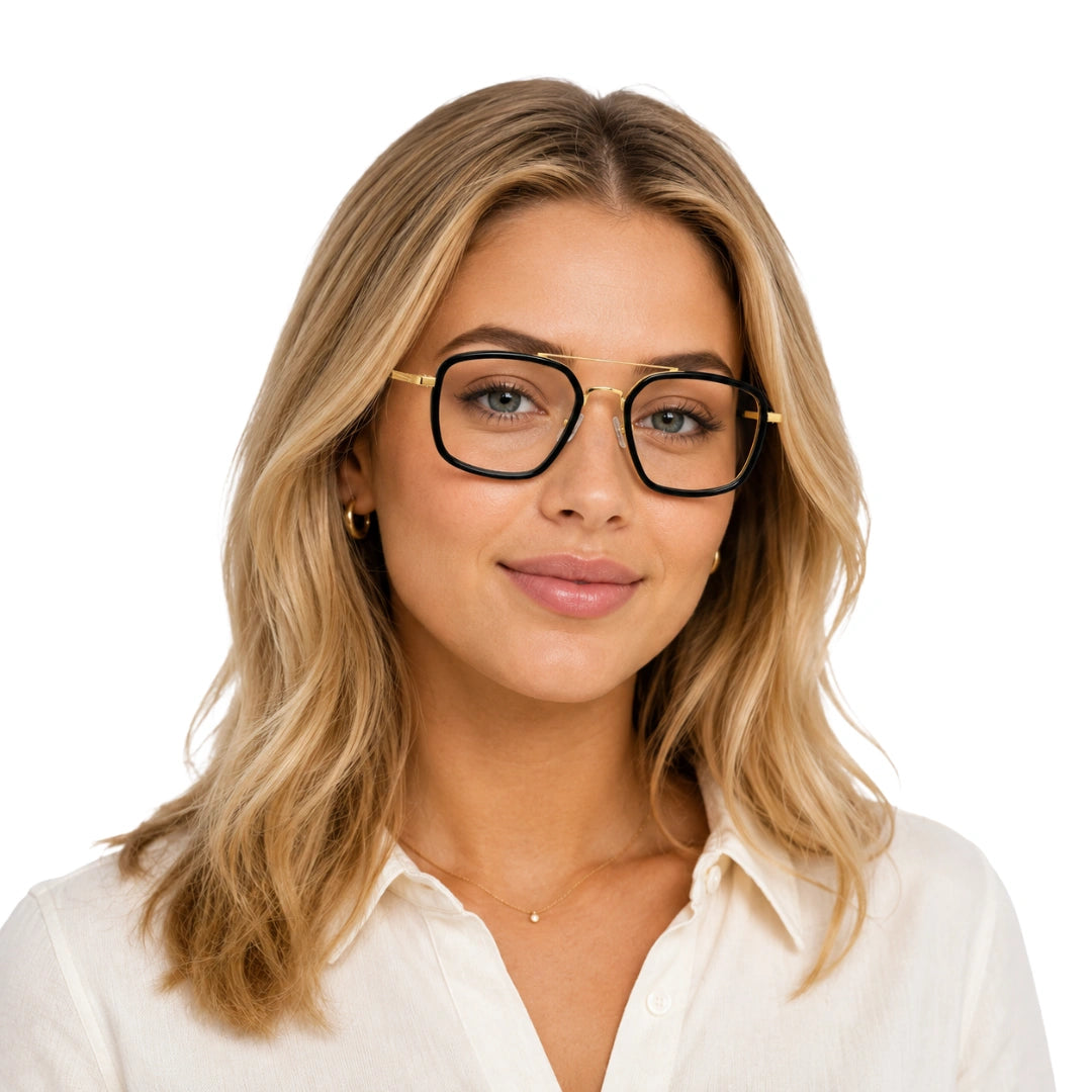 OS Slomga 31001 – Square Double Bridge Eyeglasses | Acetate & Metal Prescription Frames-87