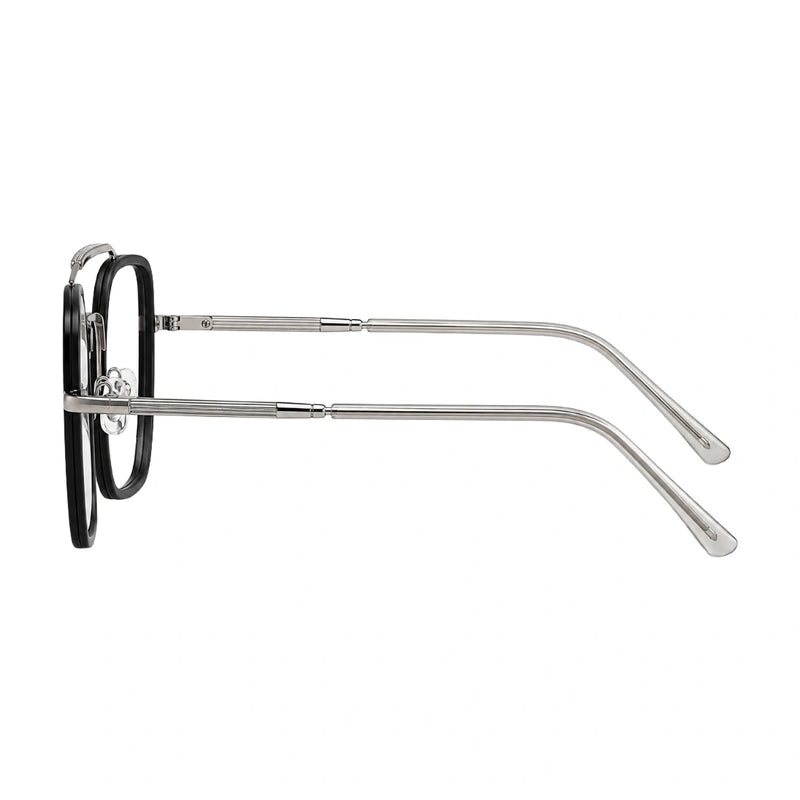 OS Slomga 31001 – Square Double Bridge Eyeglasses | Acetate & Metal Prescription Frames-zoom-