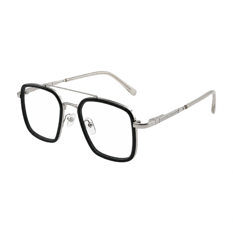 OS Slomga 31001 – Square Double Bridge Eyeglasses | Acetate & Metal Prescription Frames-zoom-