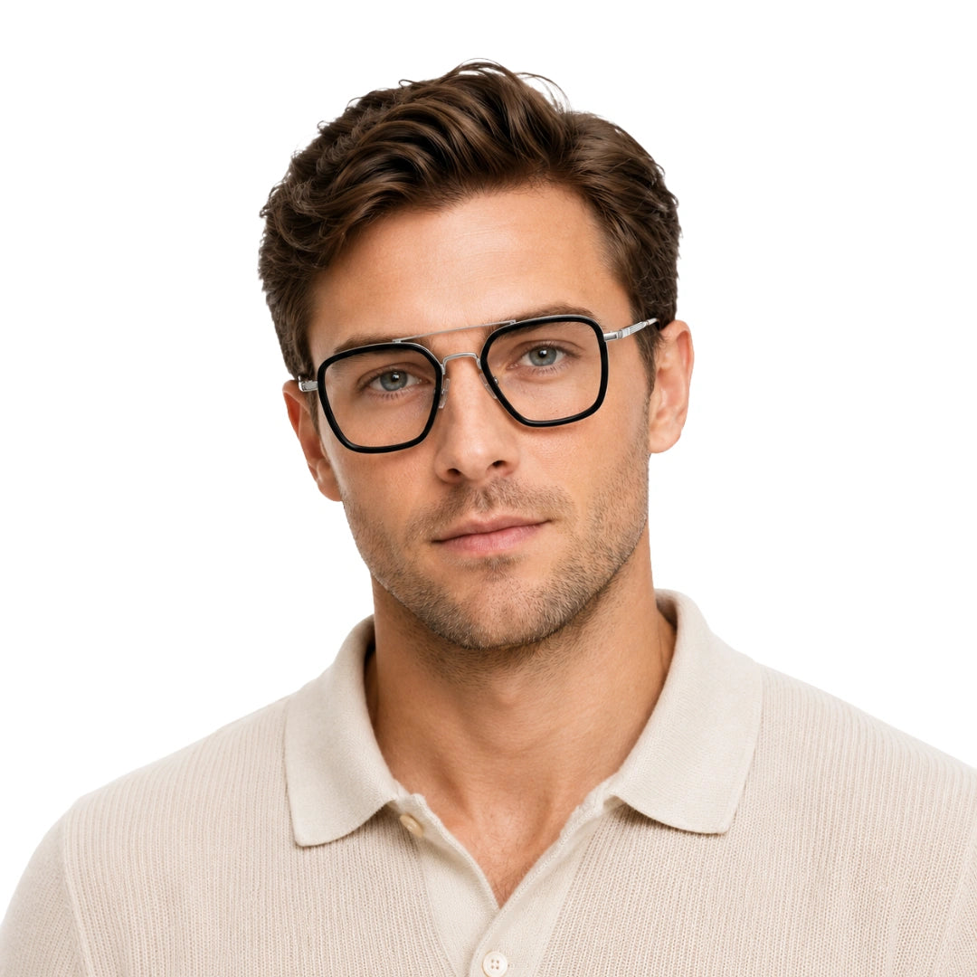 OS Slomga 31001 – Square Double Bridge Eyeglasses | Acetate & Metal Prescription Frames-zoom-70