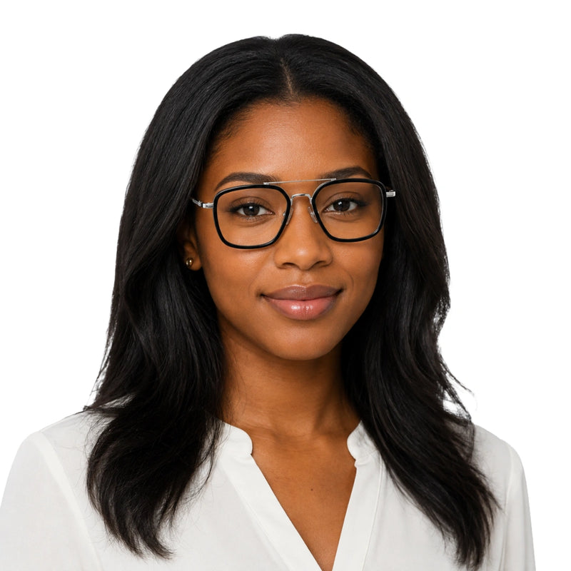 OS Slomga 31001 – Square Double Bridge Eyeglasses | Acetate & Metal Prescription Frames-zoom-