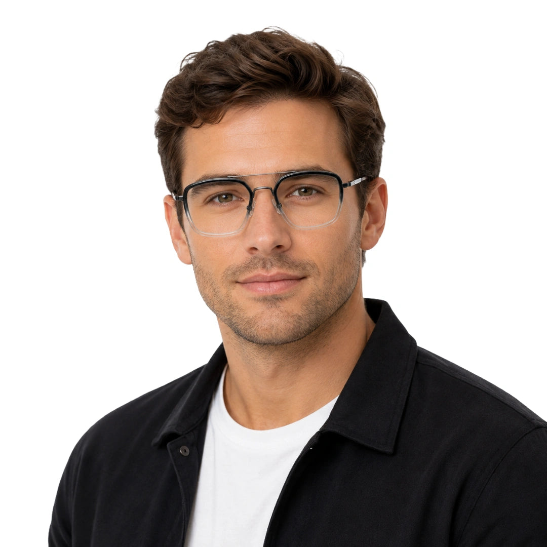 OS Slomga 31001 – Square Double Bridge Eyeglasses | Acetate & Metal Prescription Frames-zoom-106