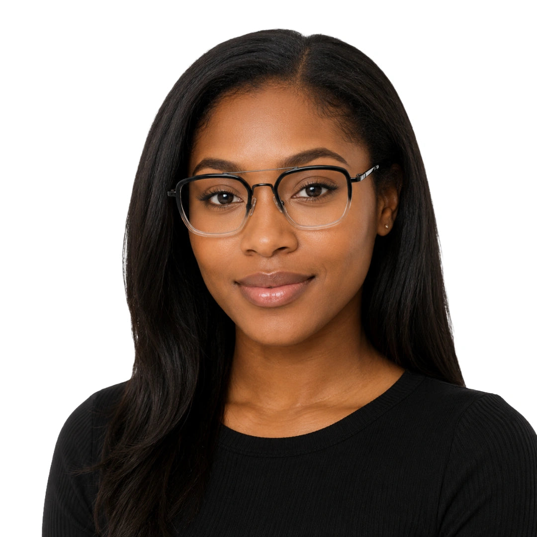 OS Slomga 31001 – Square Double Bridge Eyeglasses | Acetate & Metal Prescription Frames-107