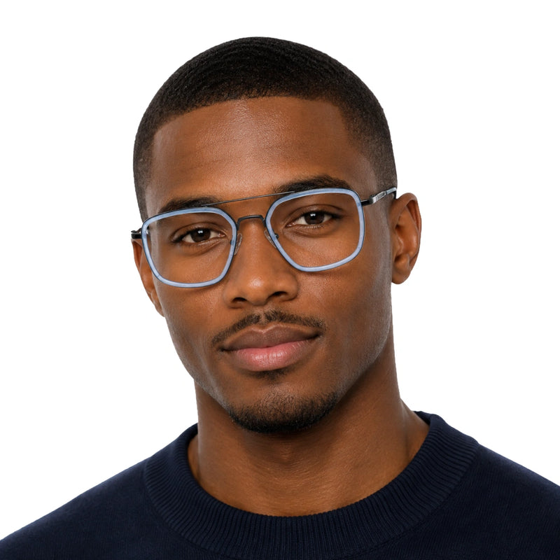 OS Slomga 31001 – Square Double Bridge Eyeglasses | Acetate & Metal Prescription Frames-zoom-