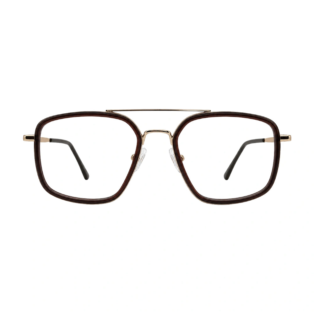 OS Slomga 31001 – Square Double Bridge Eyeglasses | Acetate & Metal Prescription Frames
