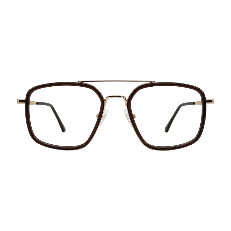 OS Slomga 31001 – Square Double Bridge Eyeglasses | Acetate & Metal Prescription Frames-zoom-