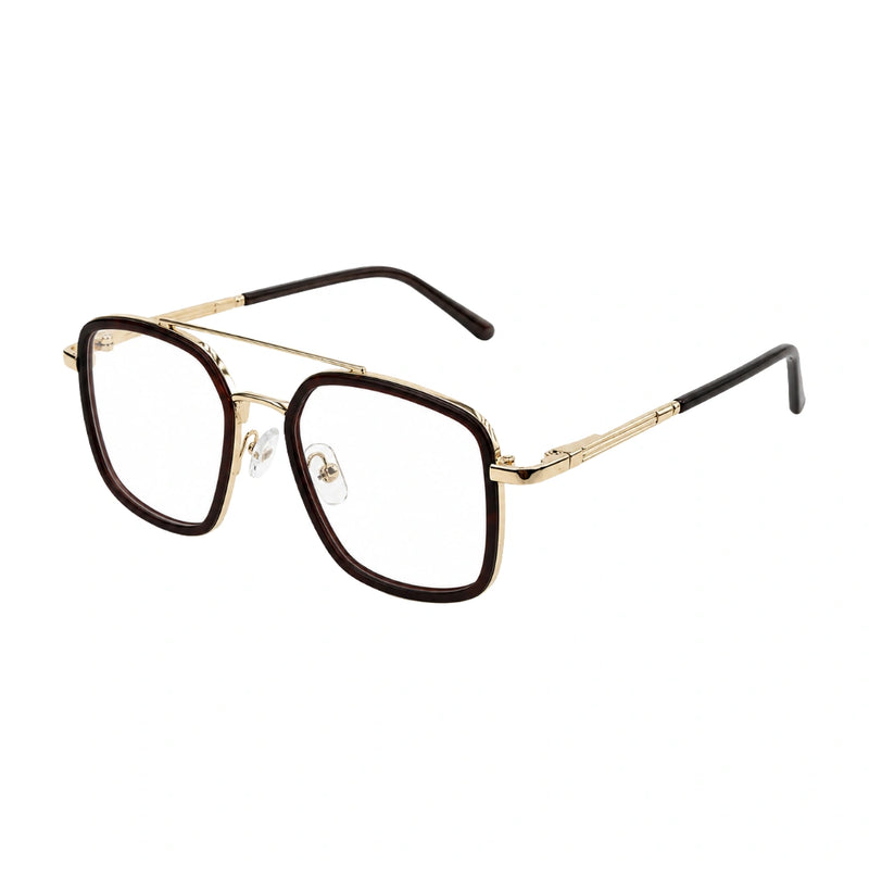 OS Slomga 31001 – Square Double Bridge Eyeglasses | Acetate & Metal Prescription Frames-zoom-