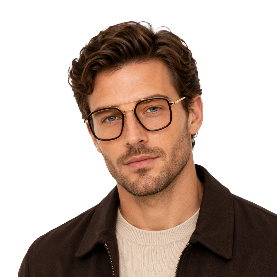 OS Slomga 31001 – Square Double Bridge Eyeglasses | Acetate & Metal Prescription Frames-zoom-7
