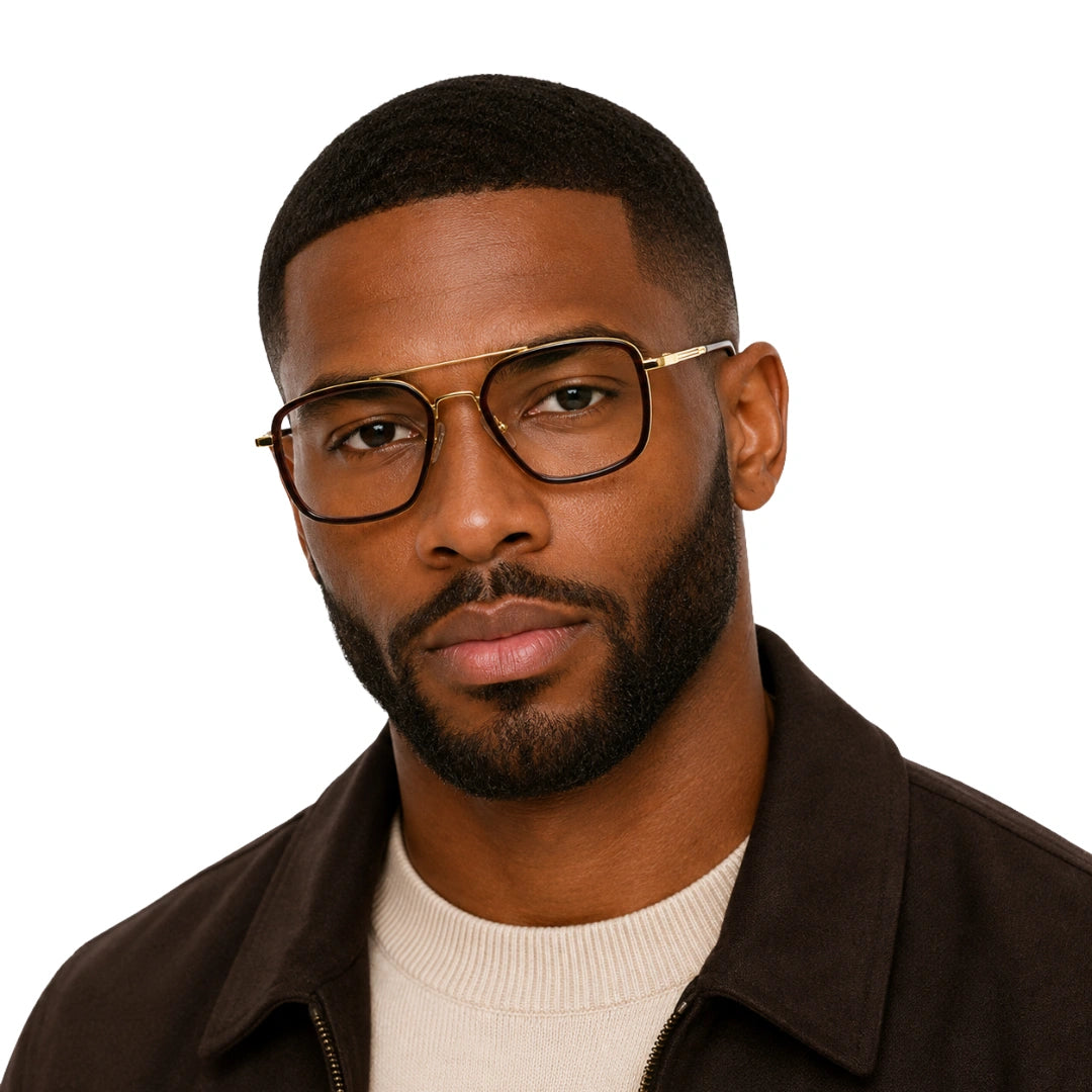 OS Slomga 31001 – Square Double Bridge Eyeglasses | Acetate & Metal Prescription Frames-9