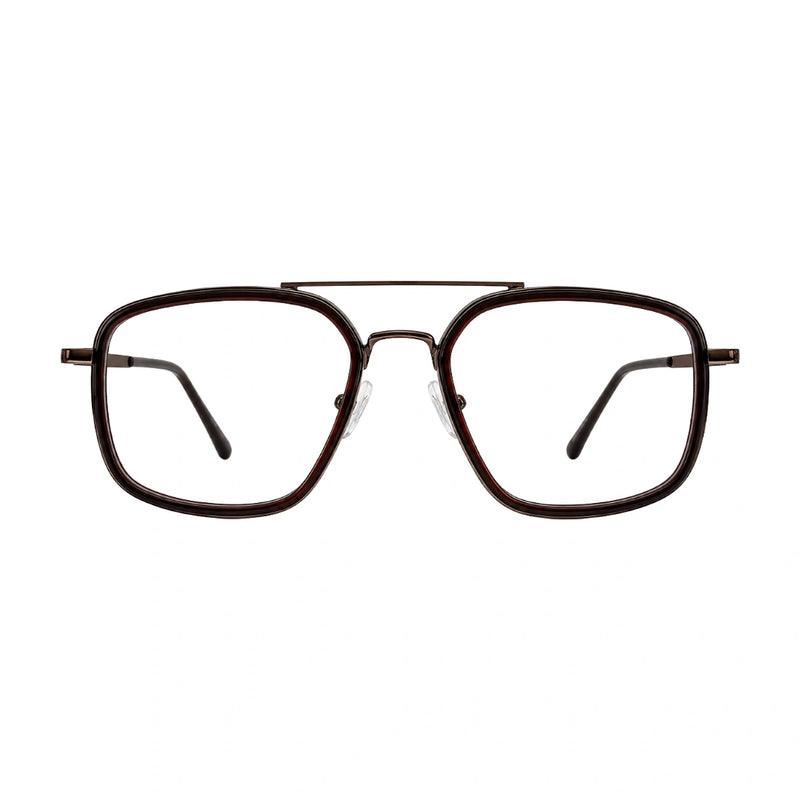 OS Slomga 31001 – Square Double Bridge Eyeglasses | Acetate & Metal Prescription Frames-zoom-