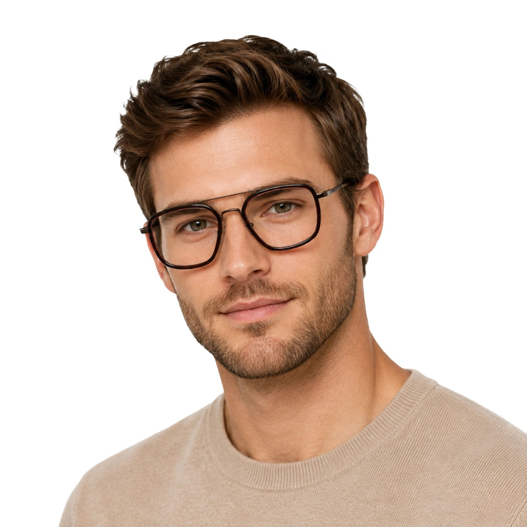 OS Slomga 31001 – Square Double Bridge Eyeglasses | Acetate & Metal Prescription Frames-97