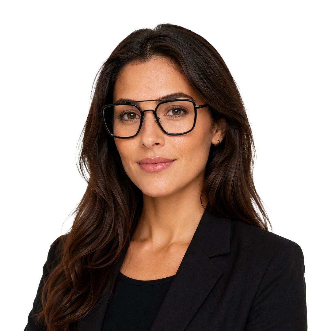 OS Slomga 31001 – Square Double Bridge Eyeglasses | Acetate & Metal Prescription Frames-42