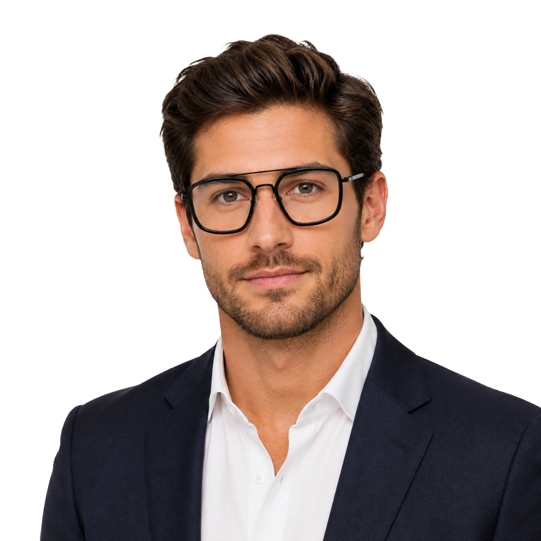 OS Slomga 31001 – Square Double Bridge Eyeglasses | Acetate & Metal Prescription Frames-43