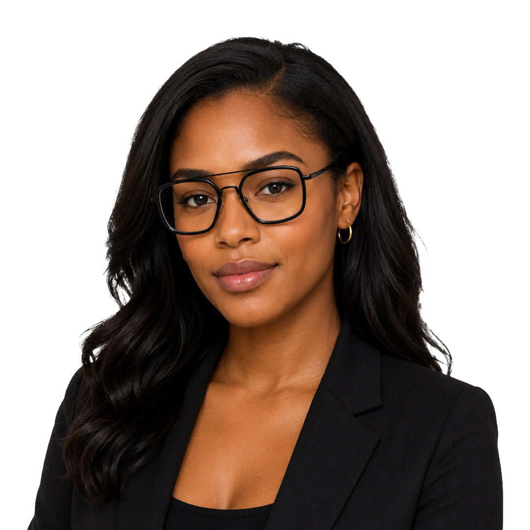 OS Slomga 31001 – Square Double Bridge Eyeglasses | Acetate & Metal Prescription Frames-44