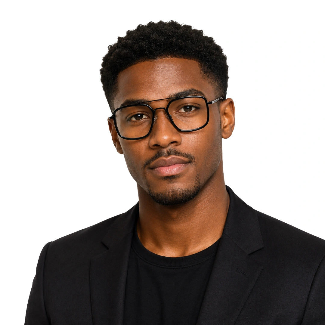 OS Slomga 31001 – Square Double Bridge Eyeglasses | Acetate & Metal Prescription Frames-45