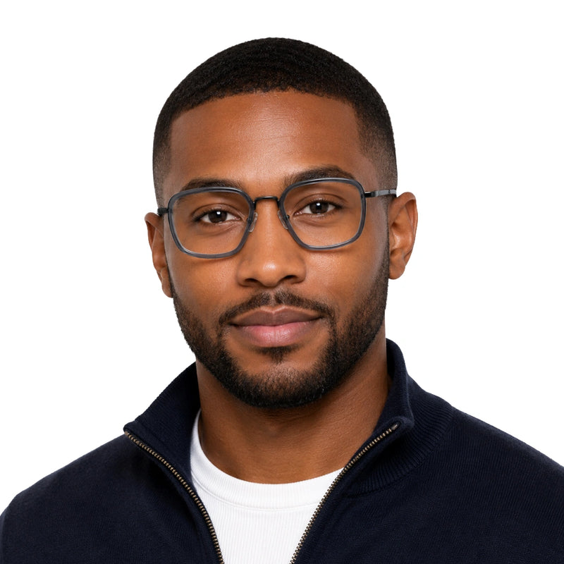 OS Slomga 31001 – Square Double Bridge Eyeglasses | Acetate & Metal Prescription Frames-zoom-