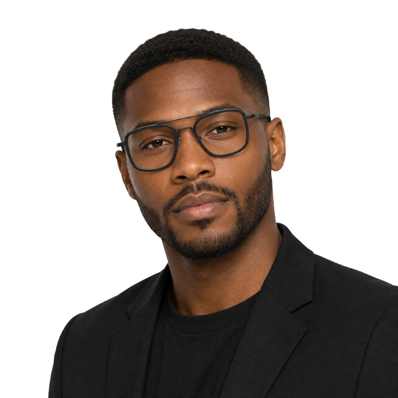 OS Slomga 31001 – Square Double Bridge Eyeglasses | Acetate & Metal Prescription Frames-zoom-