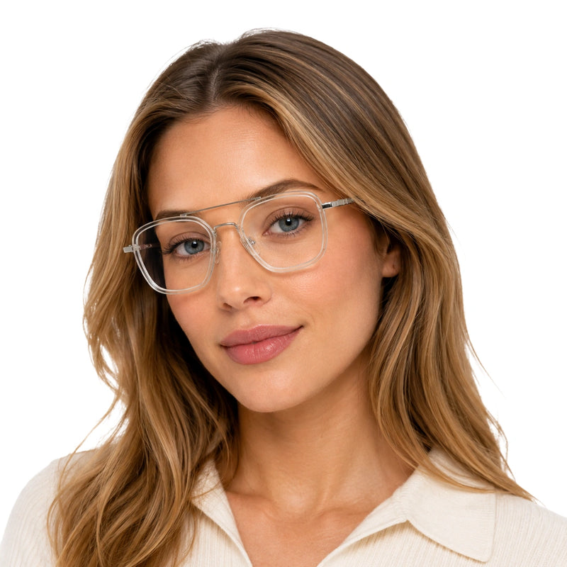 OS Slomga 31001 – Square Double Bridge Eyeglasses | Acetate & Metal Prescription Frames-zoom-