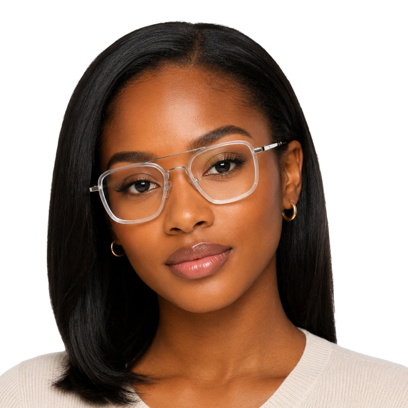 OS Slomga 31001 – Square Double Bridge Eyeglasses | Acetate & Metal Prescription Frames-zoom-