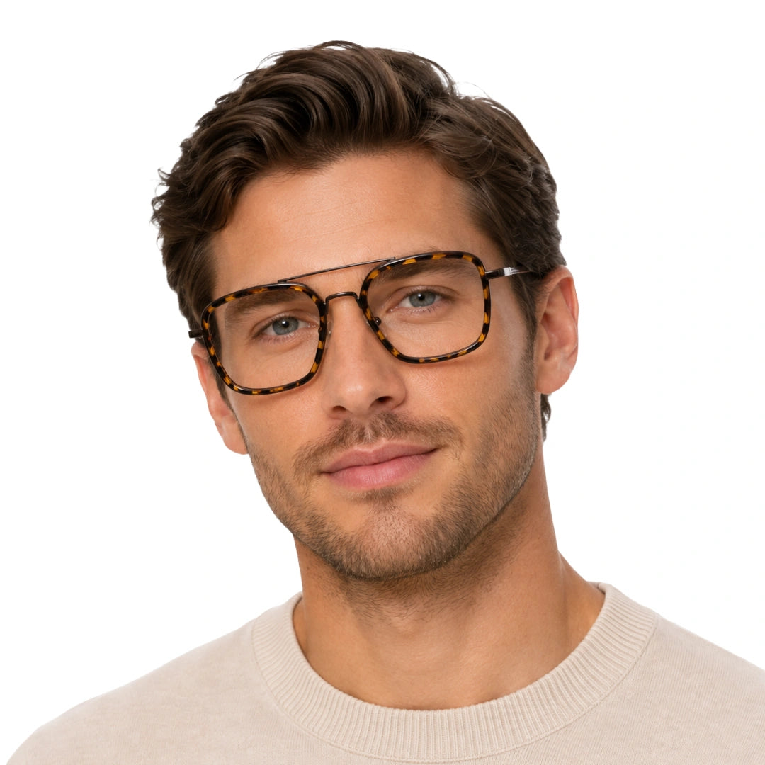 OS Slomga 31001 – Square Double Bridge Eyeglasses | Acetate & Metal Prescription Frames-zoom-79