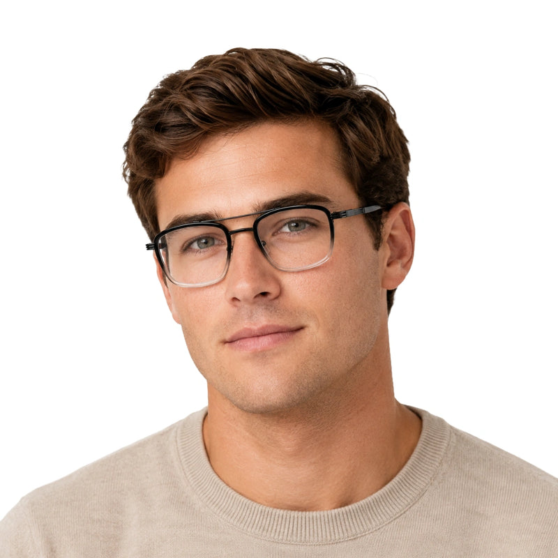 OS Slomga 31002 – Square Double Bridge Eyeglasses | Prescription Frames-zoom-