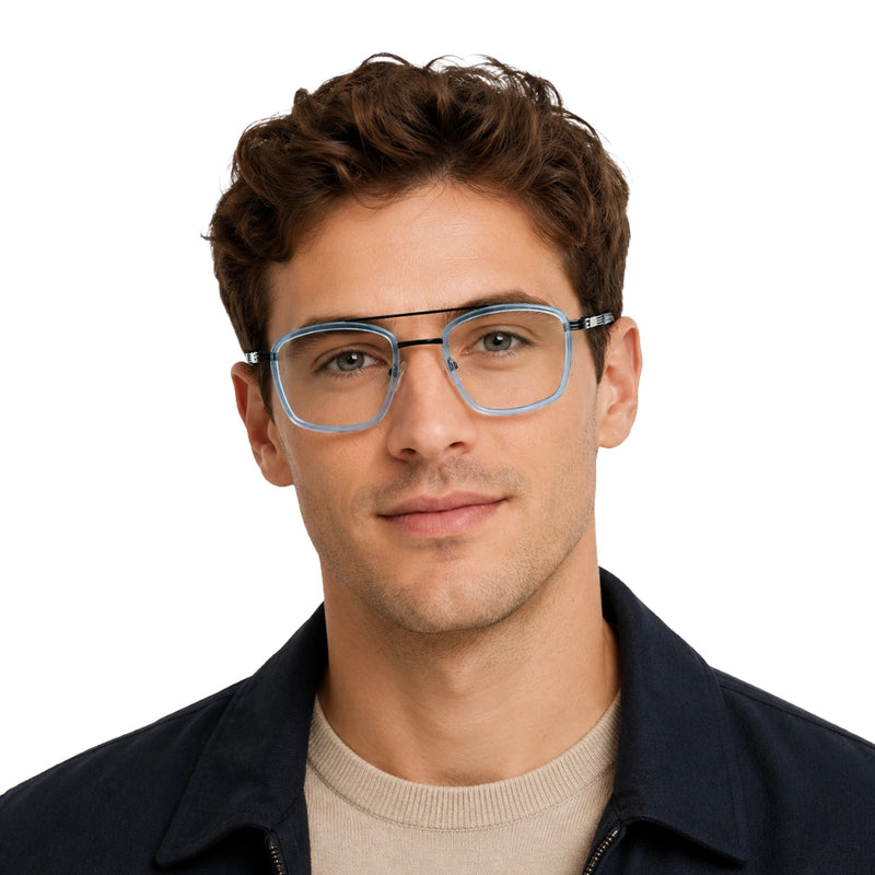 OS Slomga 31002 – Square Double Bridge Eyeglasses | Prescription Frames-zoom-