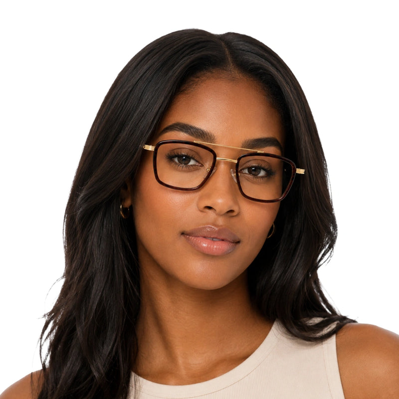OS Slomga 31002 – Square Double Bridge Eyeglasses | Prescription Frames-zoom-