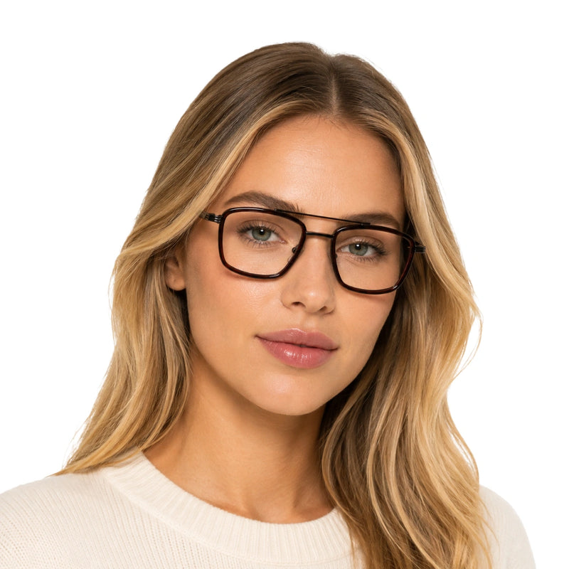 OS Slomga 31002 – Square Double Bridge Eyeglasses | Prescription Frames-zoom-