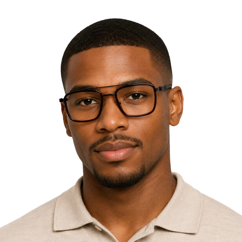 OS Slomga 31002 – Square Double Bridge Eyeglasses | Prescription Frames-zoom-