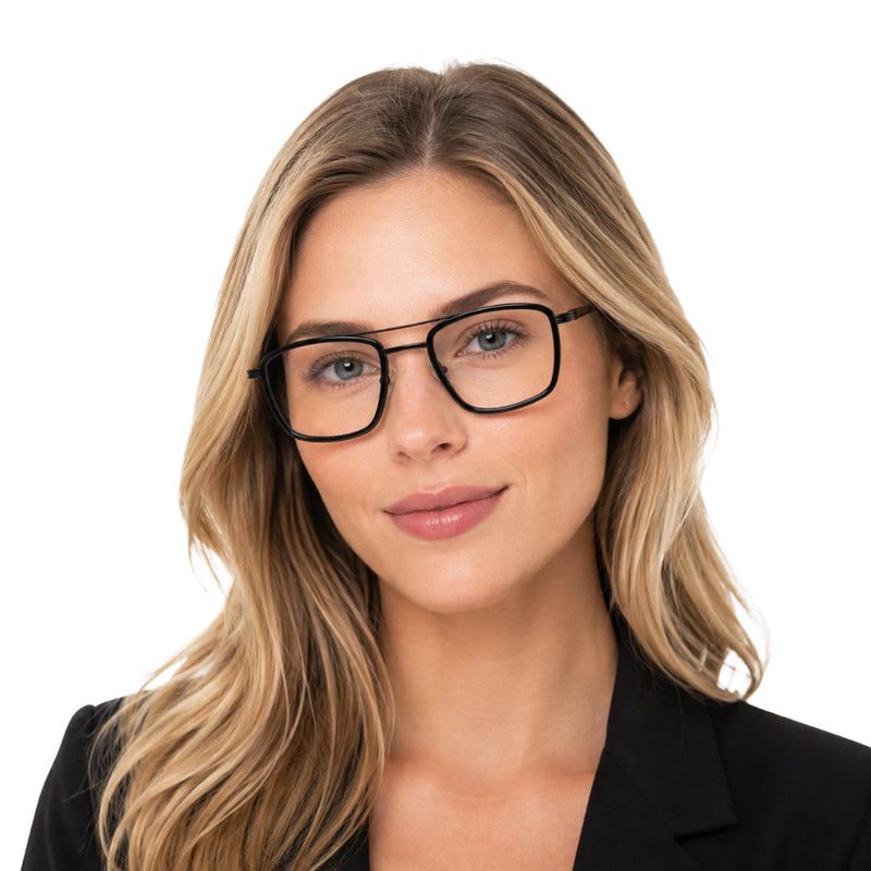 OS Slomga 31002 – Square Double Bridge Eyeglasses | Prescription Frames-zoom-