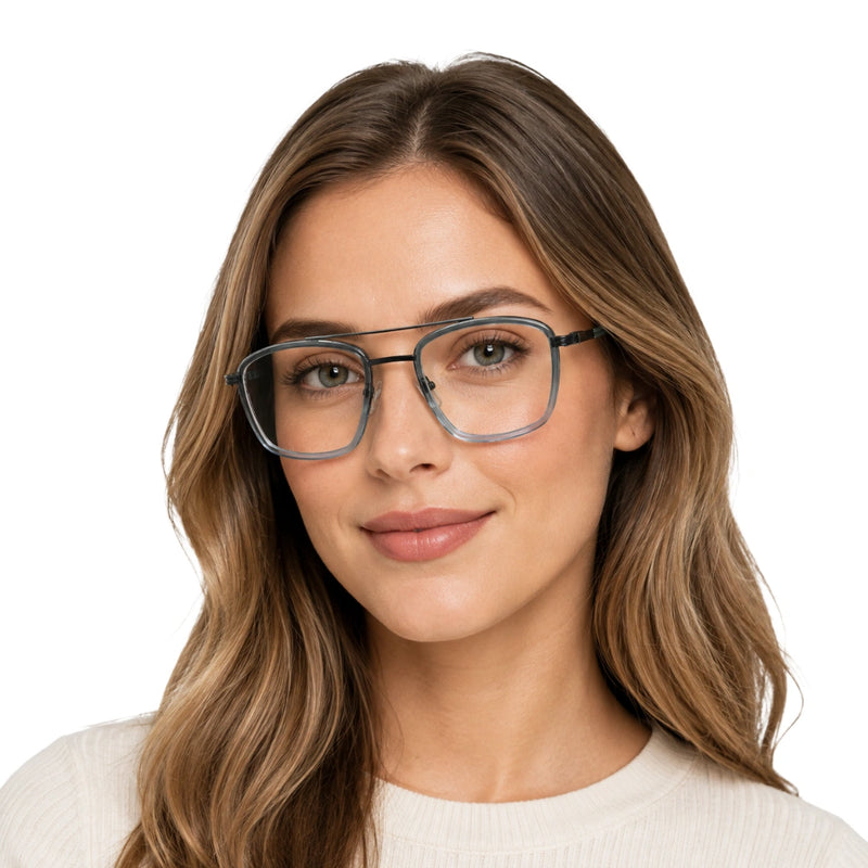 OS Slomga 31002 – Square Double Bridge Eyeglasses | Prescription Frames-zoom-