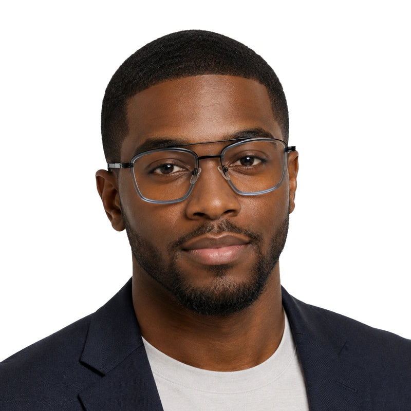 OS Slomga 31002 – Square Double Bridge Eyeglasses | Prescription Frames-zoom-