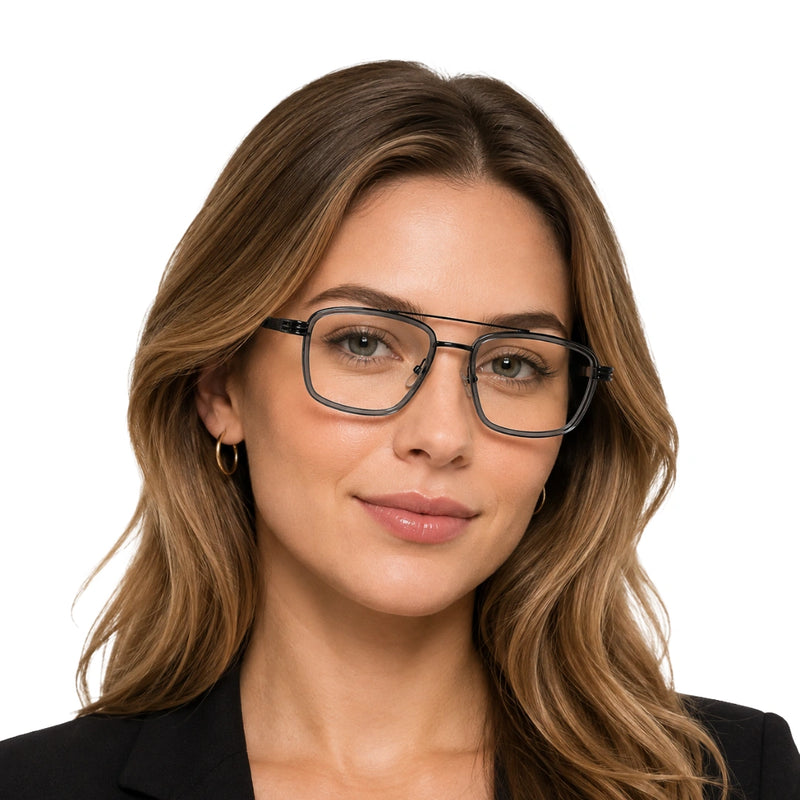 OS Slomga 31002 – Square Double Bridge Eyeglasses | Prescription Frames-zoom-