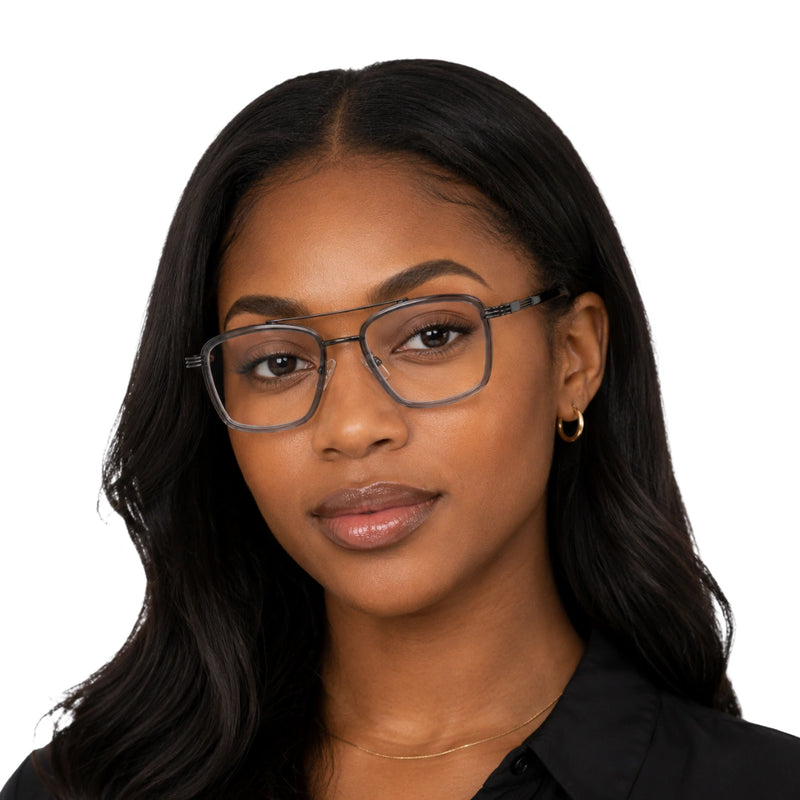 OS Slomga 31002 – Square Double Bridge Eyeglasses | Prescription Frames-zoom-
