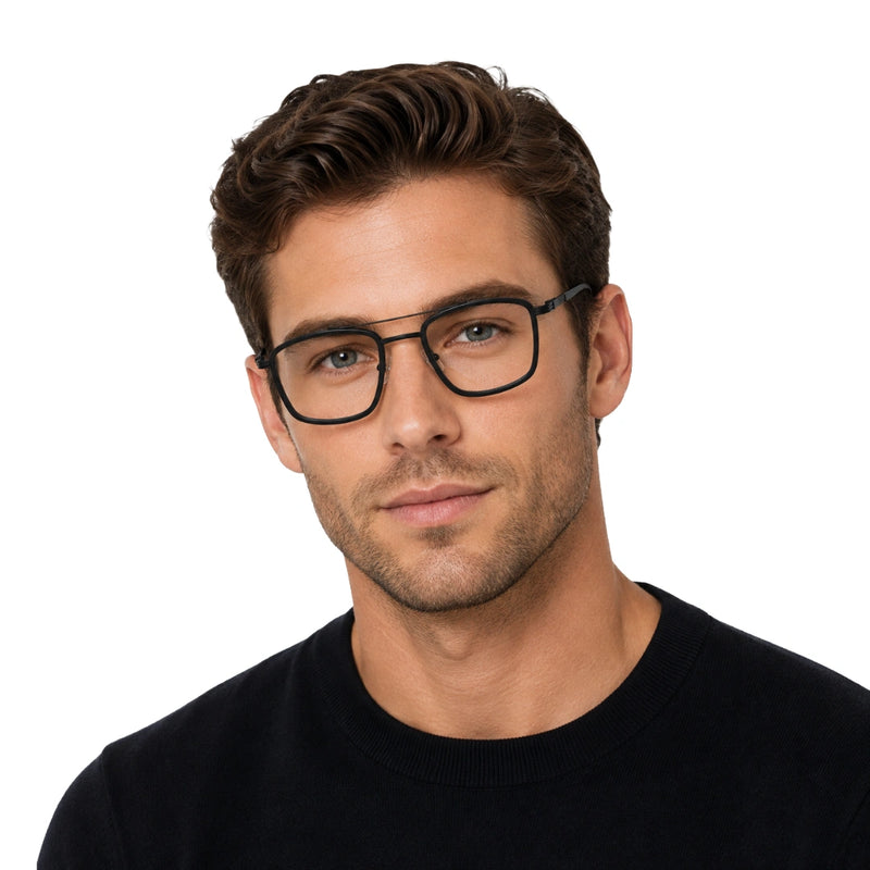 OS Slomga 31002 – Square Double Bridge Eyeglasses | Prescription Frames-zoom-