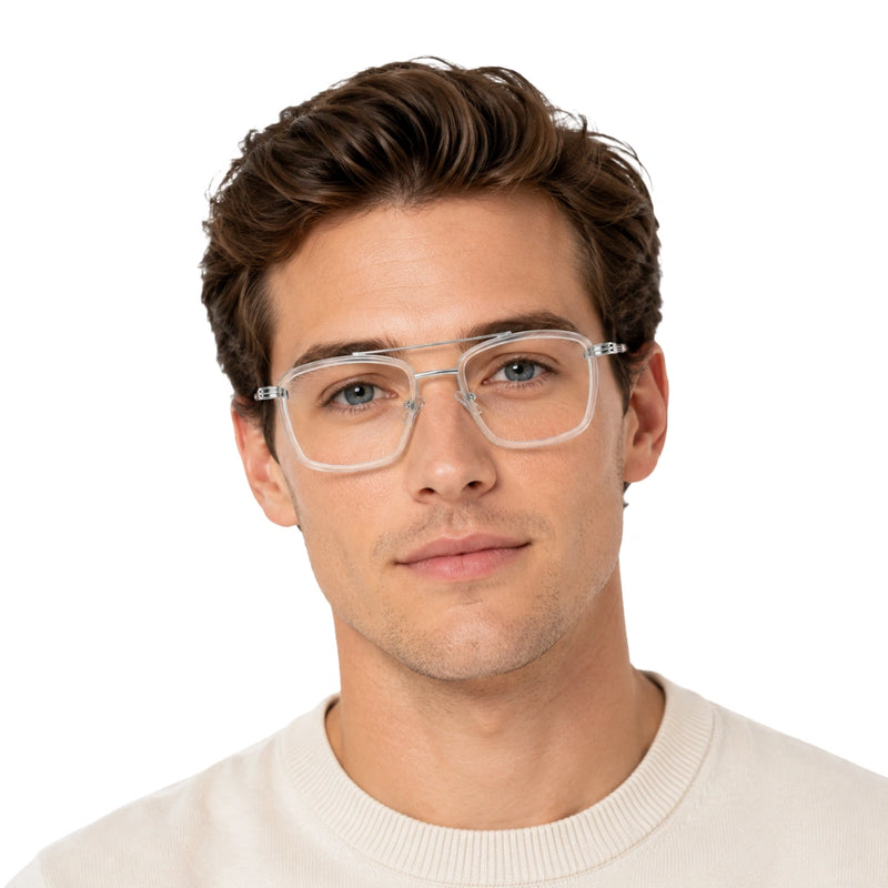 OS Slomga 31002 – Square Double Bridge Eyeglasses | Prescription Frames-zoom-