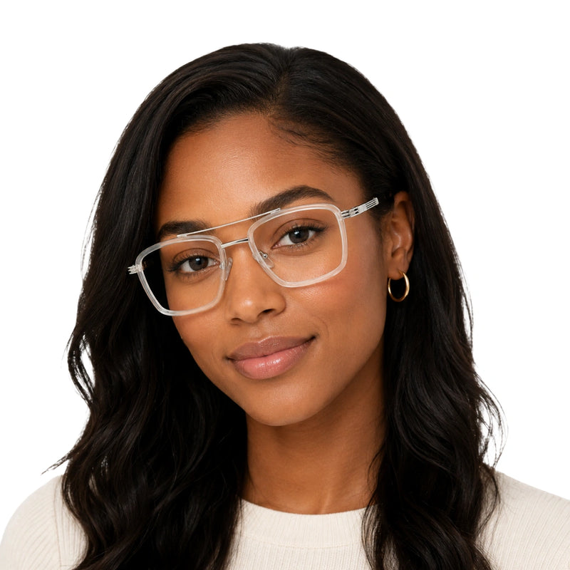 OS Slomga 31002 – Square Double Bridge Eyeglasses | Prescription Frames-zoom-