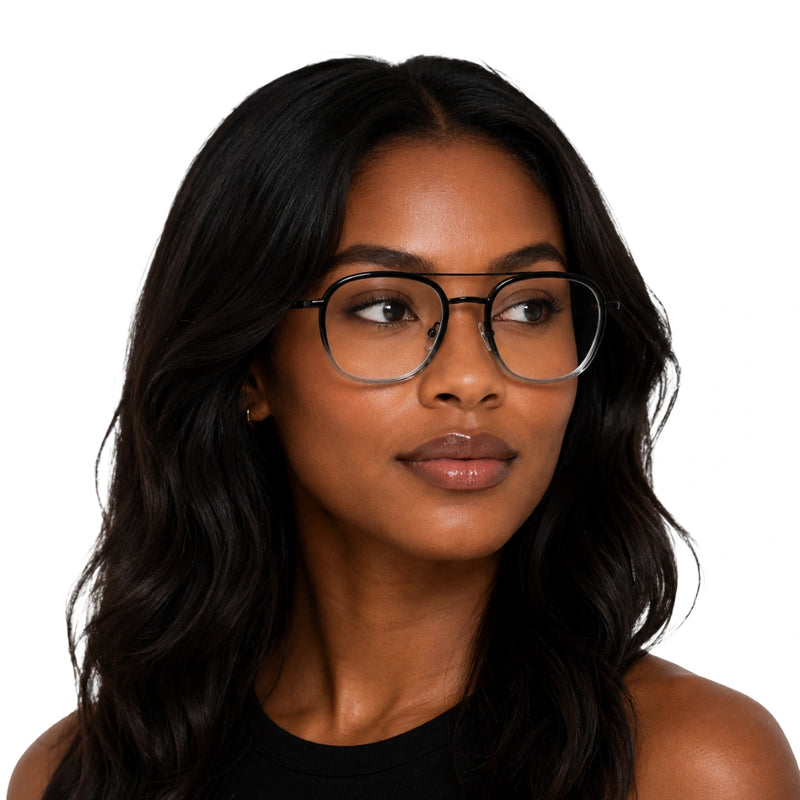 OS Slomga 31003 Geometric Double Bridge Eyeglasses | Prescription Frames-zoom-