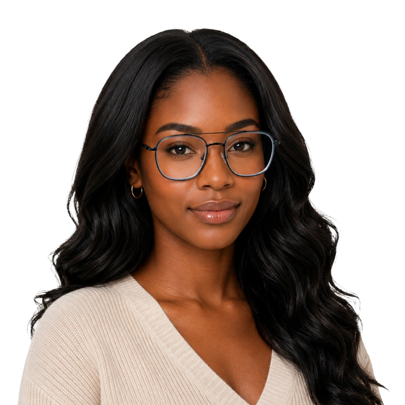 OS Slomga 31003 Geometric Double Bridge Eyeglasses | Prescription Frames-zoom-