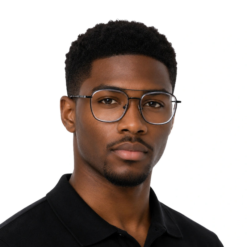 OS Slomga 31003 Geometric Double Bridge Eyeglasses | Prescription Frames-zoom-