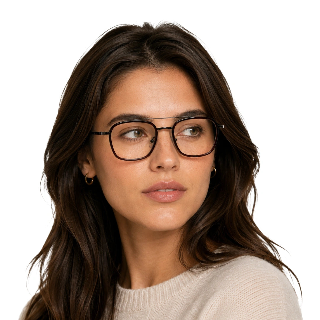 OS Slomga 31003 Geometric Double Bridge Eyeglasses | Prescription Frames-zoom-96