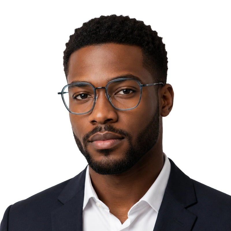 OS Slomga 31003 Geometric Double Bridge Eyeglasses | Prescription Frames-zoom-