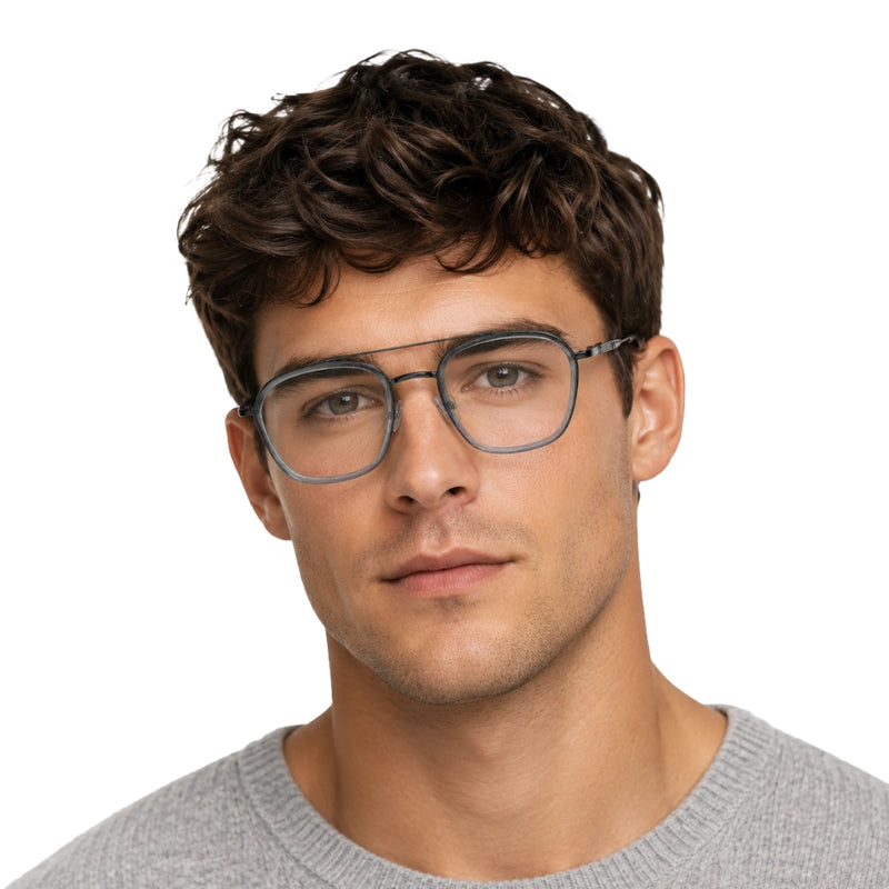 OS Slomga 31003 Geometric Double Bridge Eyeglasses | Prescription Frames-zoom-
